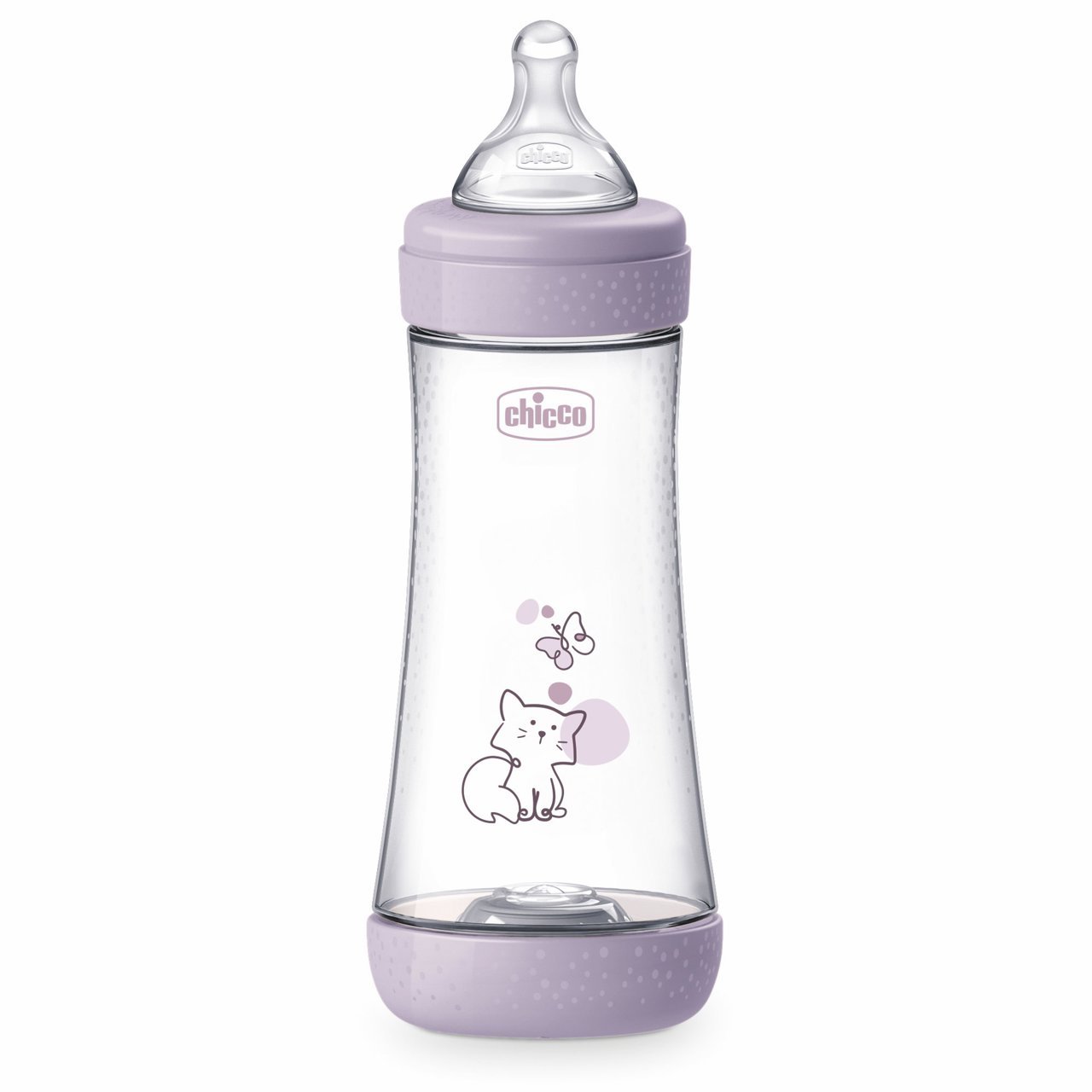 Chicco biberón Perfect5 violeta flujo rápido 300 ml 4m+