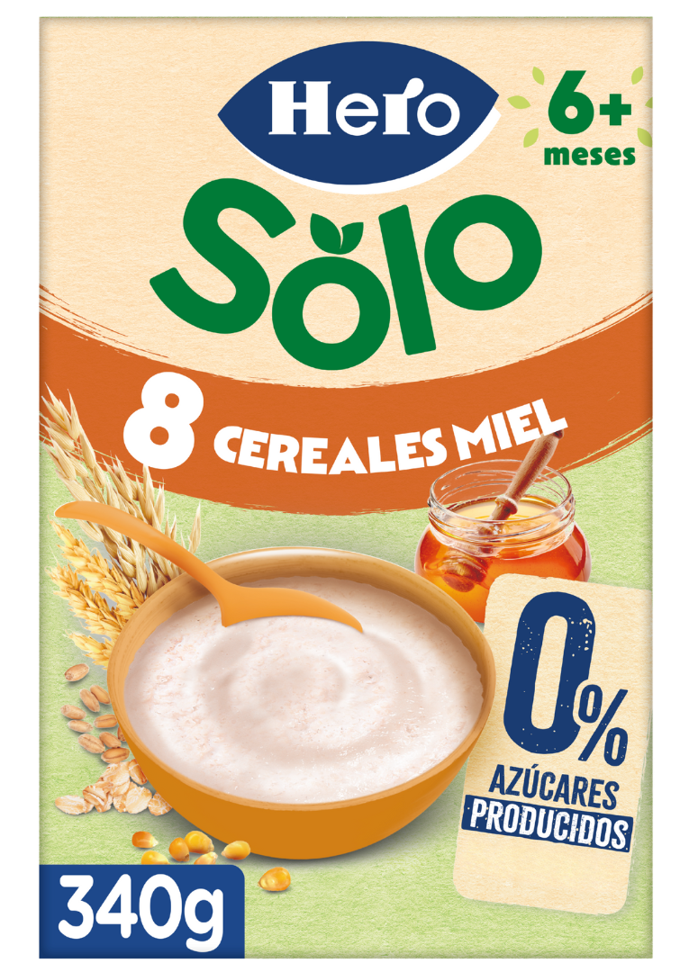 Hero Baby papilla 8 cereales con miel 340 g